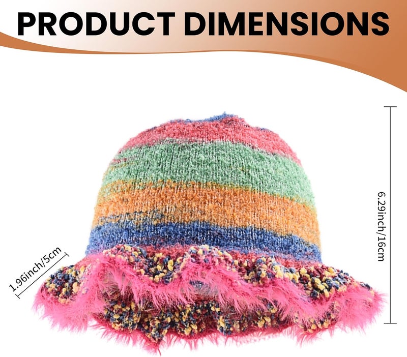 Busnos Crochet Bucket Hats for Women Handmade Hat Cute Foldable Knitted Hats for Women - Image 3